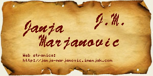 Janja Marjanović vizit kartica